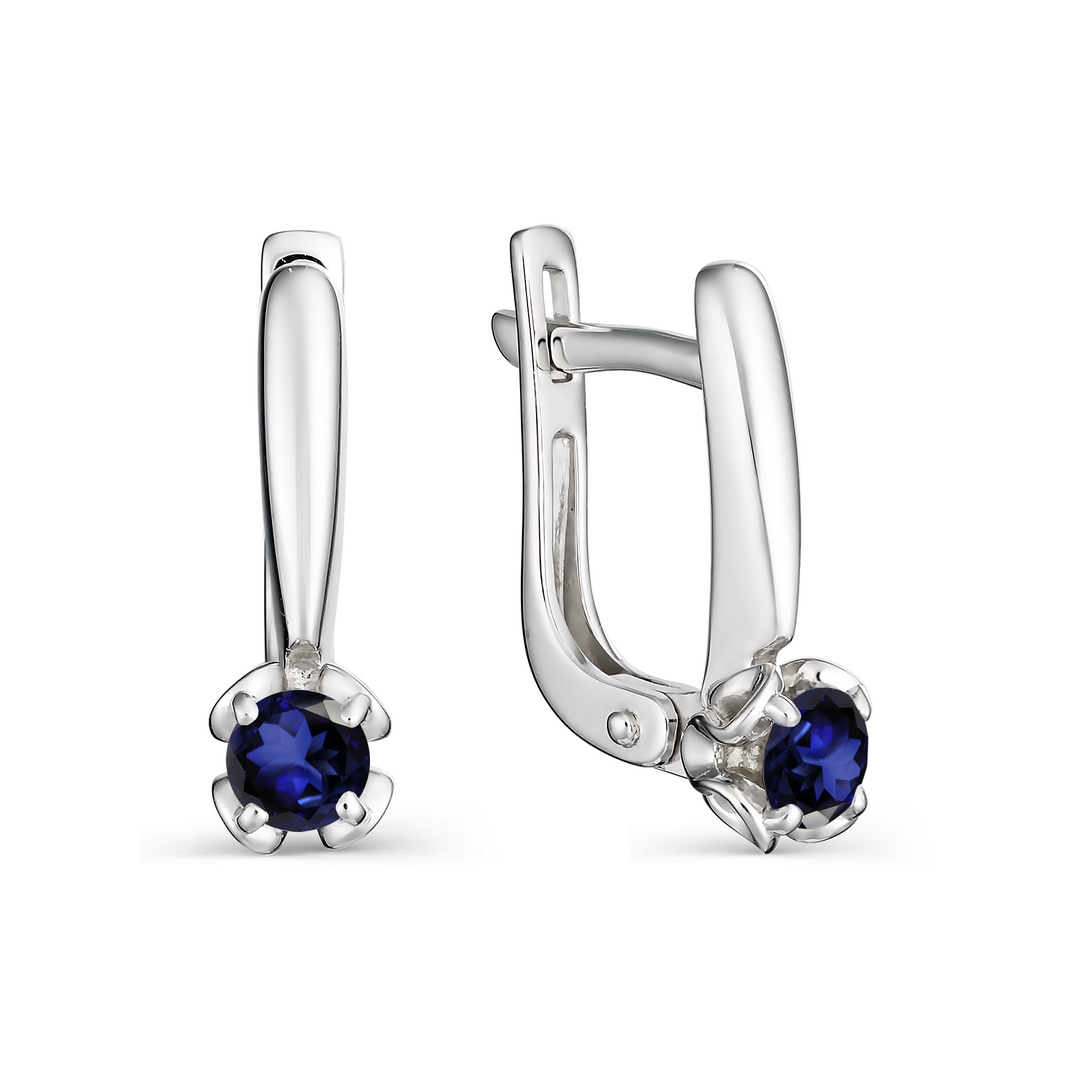 Серьги из серебра с сапфирами
