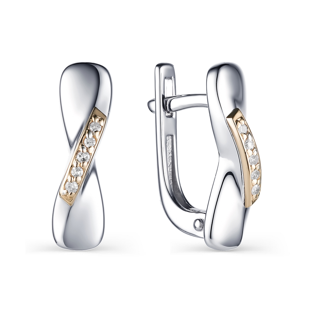 Серьги из серебра с бриллиантами