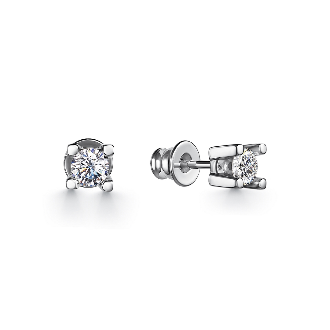 Серьги из серебра с фианитами