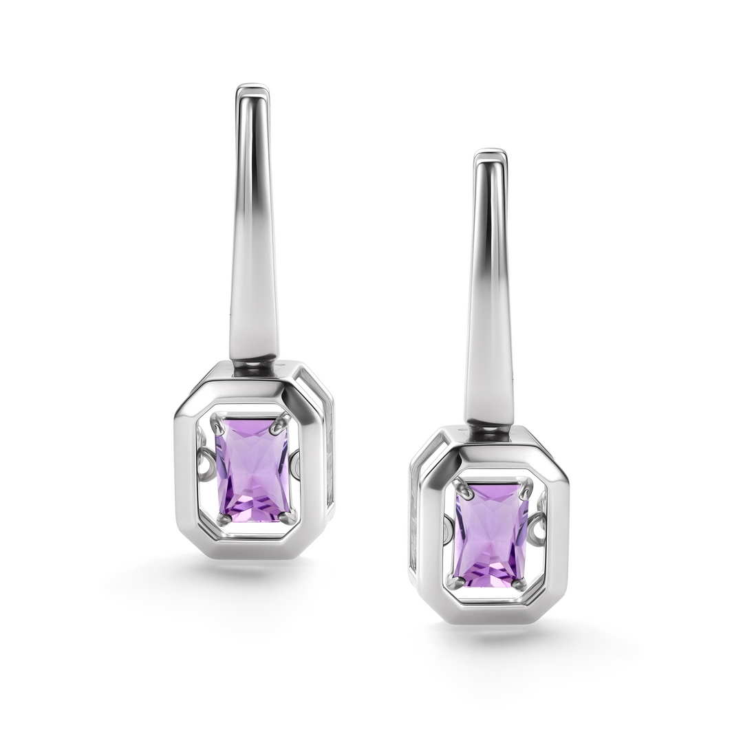 Серьги из серебра с аметистами