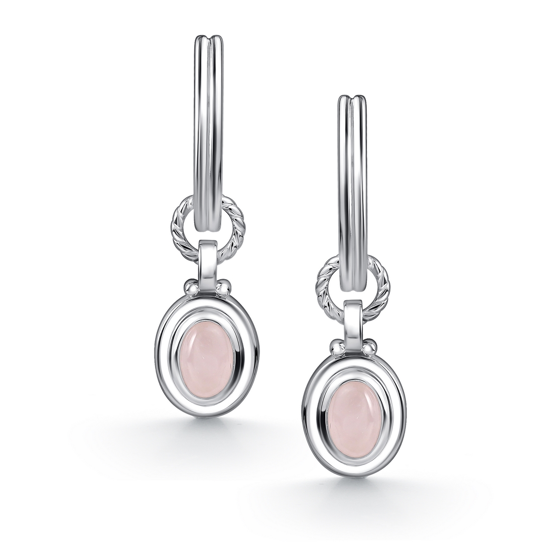 Серьги из серебра с кварцем