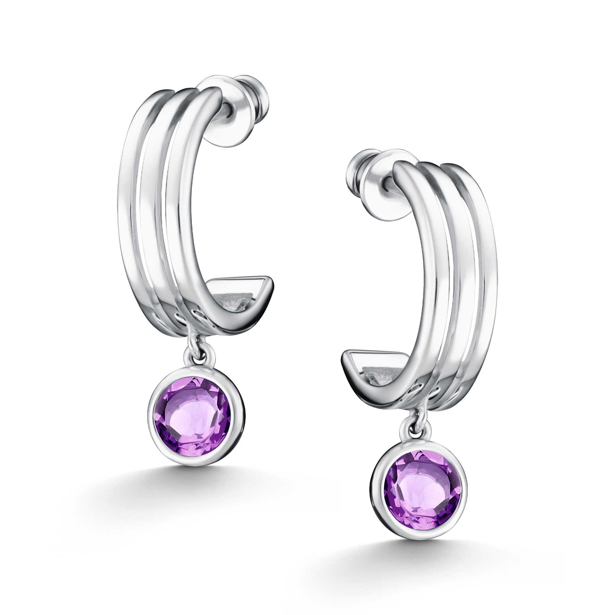 Серьги из серебра с аметистами