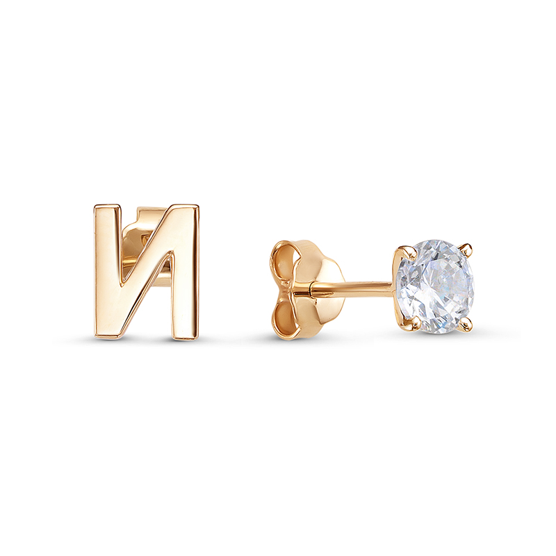 Серьги из золота с фианитами
