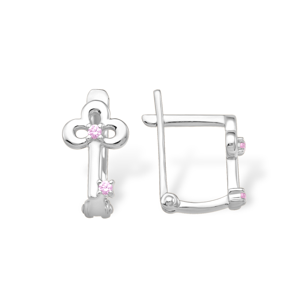 Серьги из серебра с фианитом