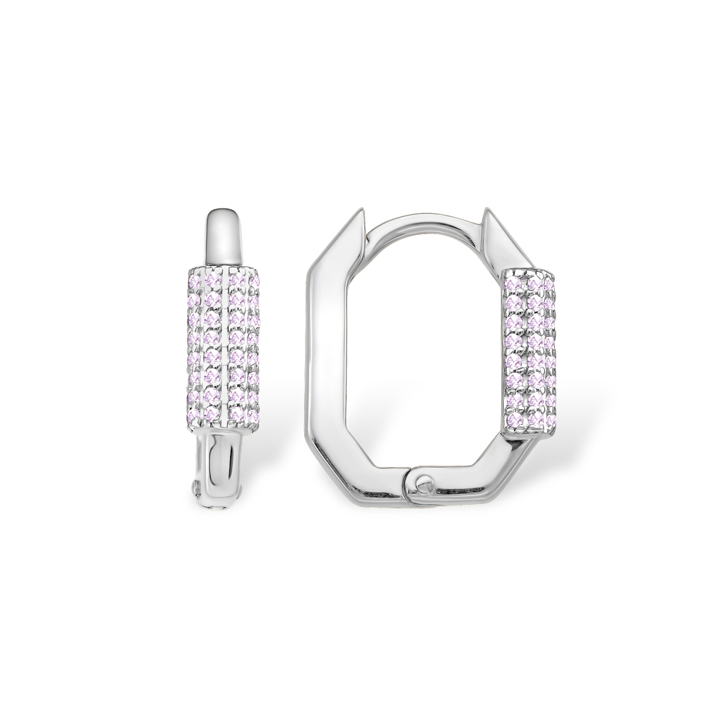 Серьги из серебра с фианитом