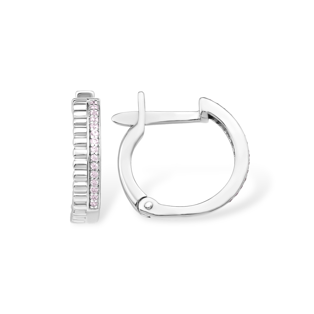 Серьги из серебра с фианитом