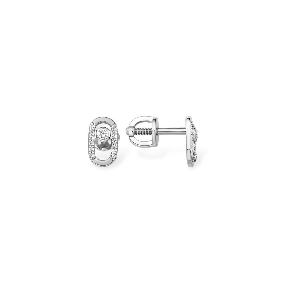 Серьги из серебра с фианитом