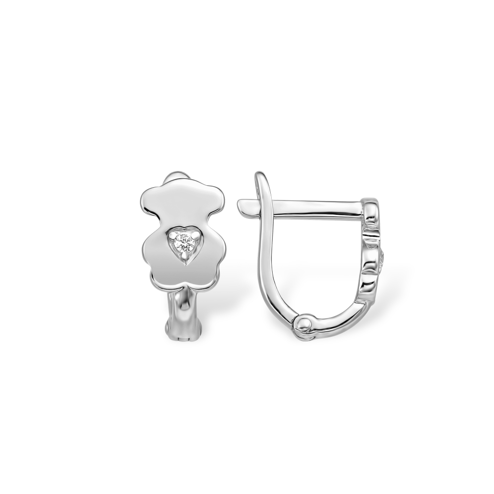 Серьги из серебра с фианитом