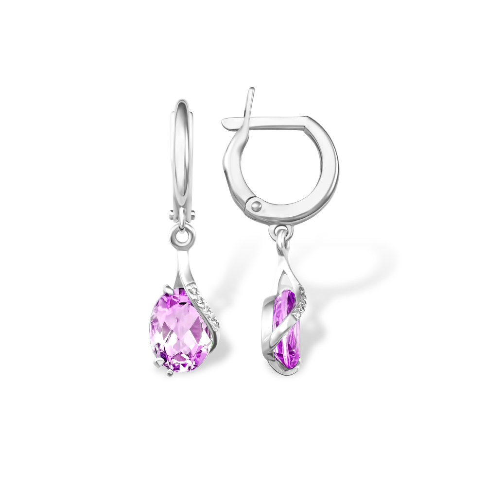 Серьги из серебра с гранатом