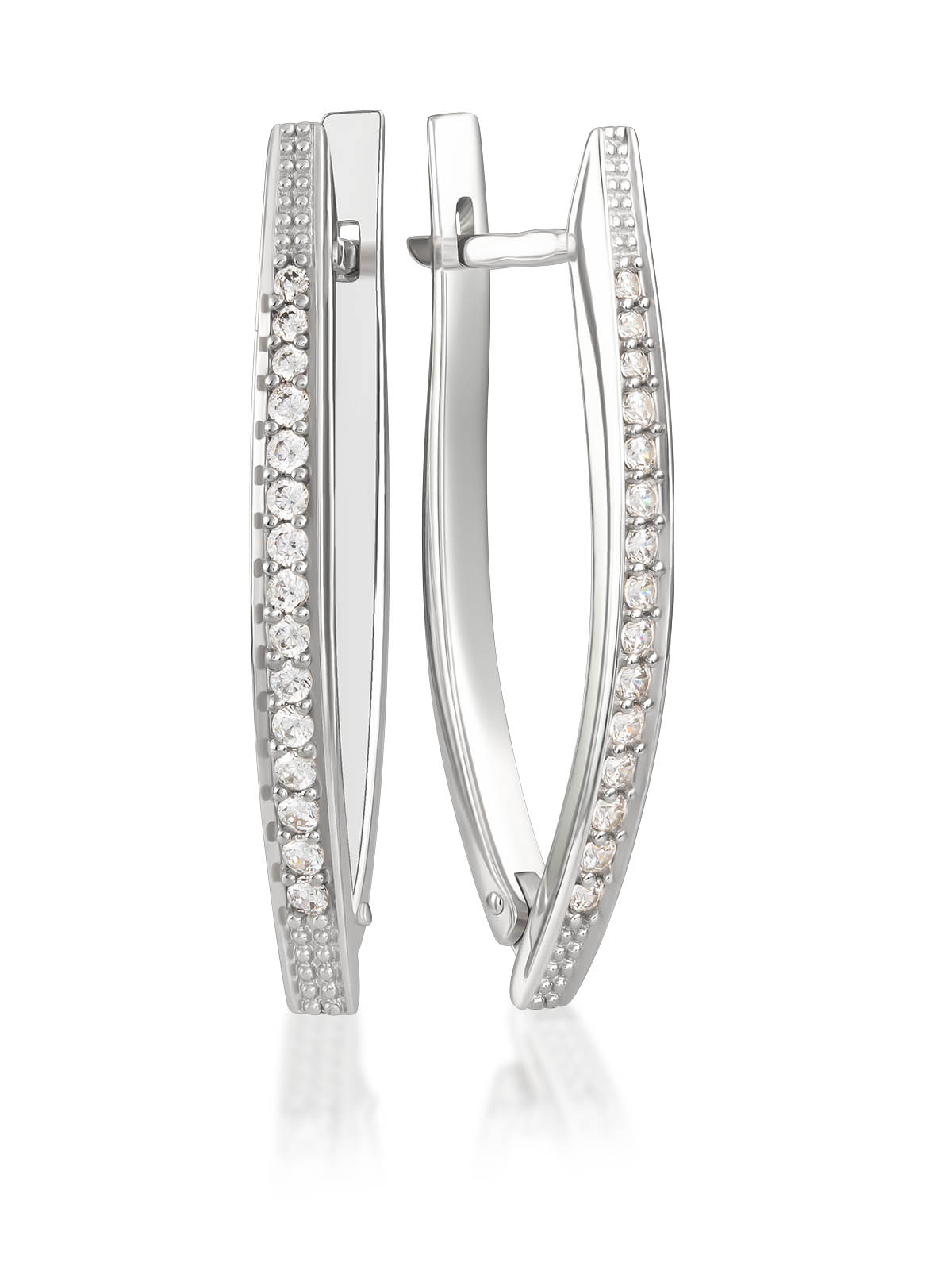 Серьги из серебра с фианитами