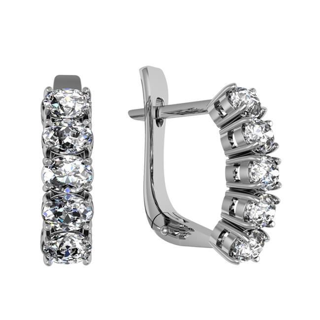 Серьги из серебра с фианитом