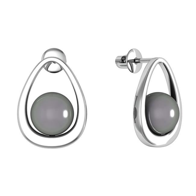 Серьги из серебра с агатом