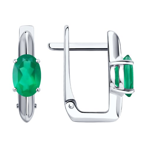 Серьги из серебра с агатом