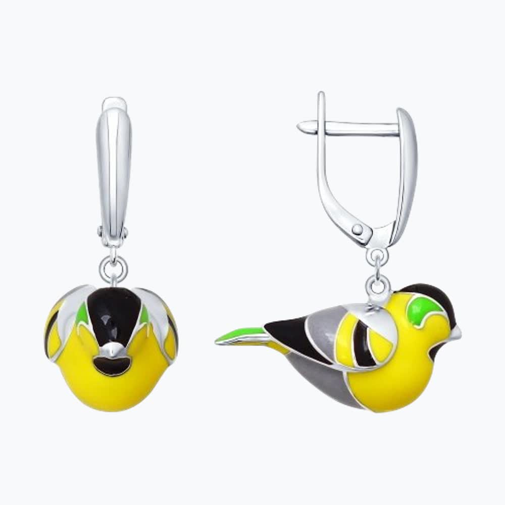 Серьги из серебра с эмалью