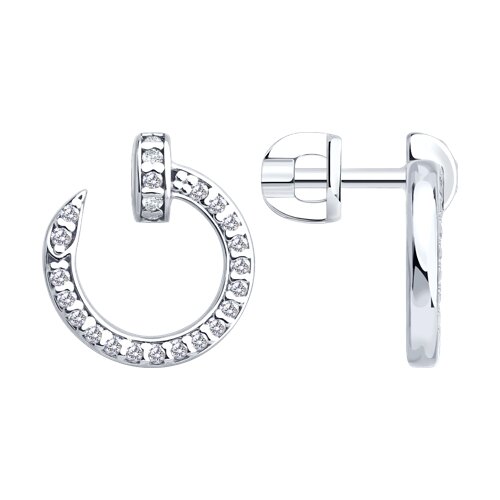 Серьги из серебра с фианитом