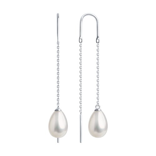 Серьги из серебра с жемчугом