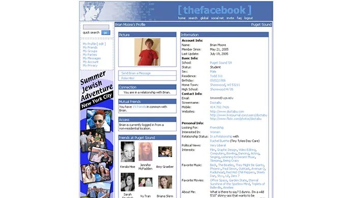 Facebook * в 2004 году. Источник изображения: CNET