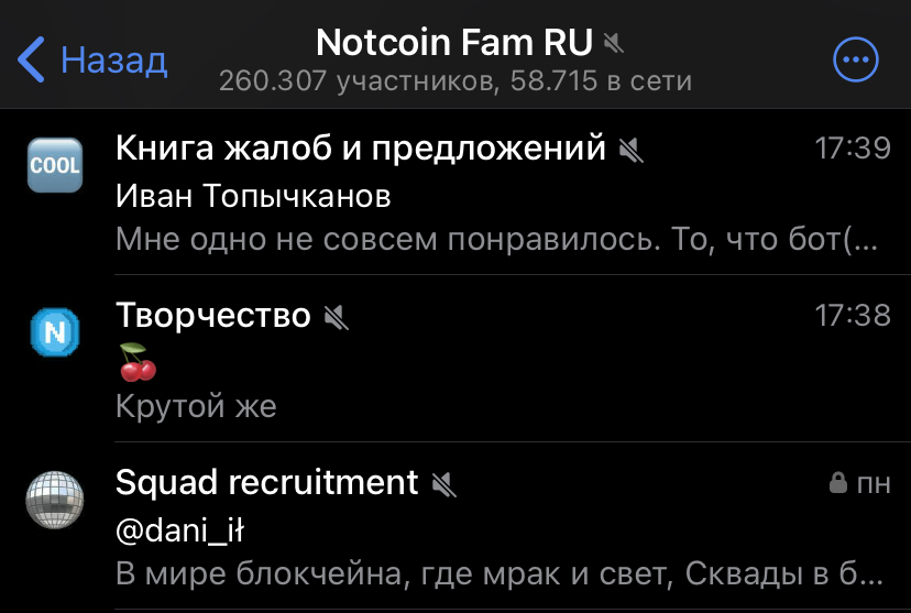 Источник: Telegram-сообщество Notcoin Fam RU