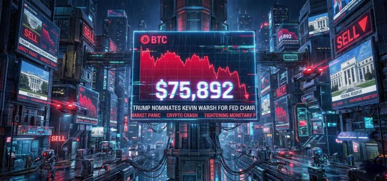 Биткоин обвалился ниже $76000 на фоне выдвижения нового главы ФРС