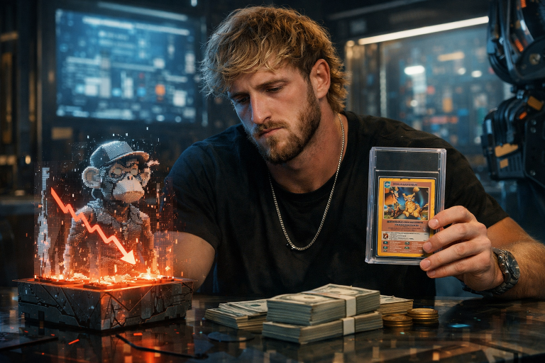 Логан Пол потерял $635 000 на обесценившемся NFT, но ушел в плюс на карточке Pokémon