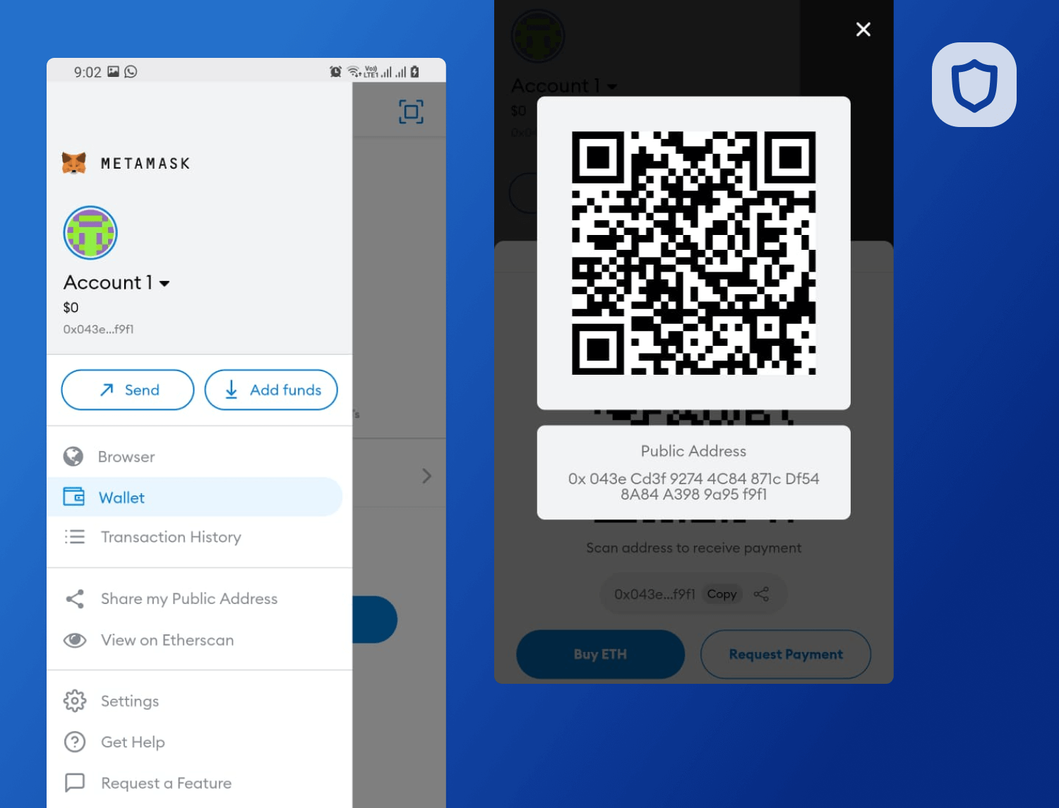 Интерфейс MetaMask