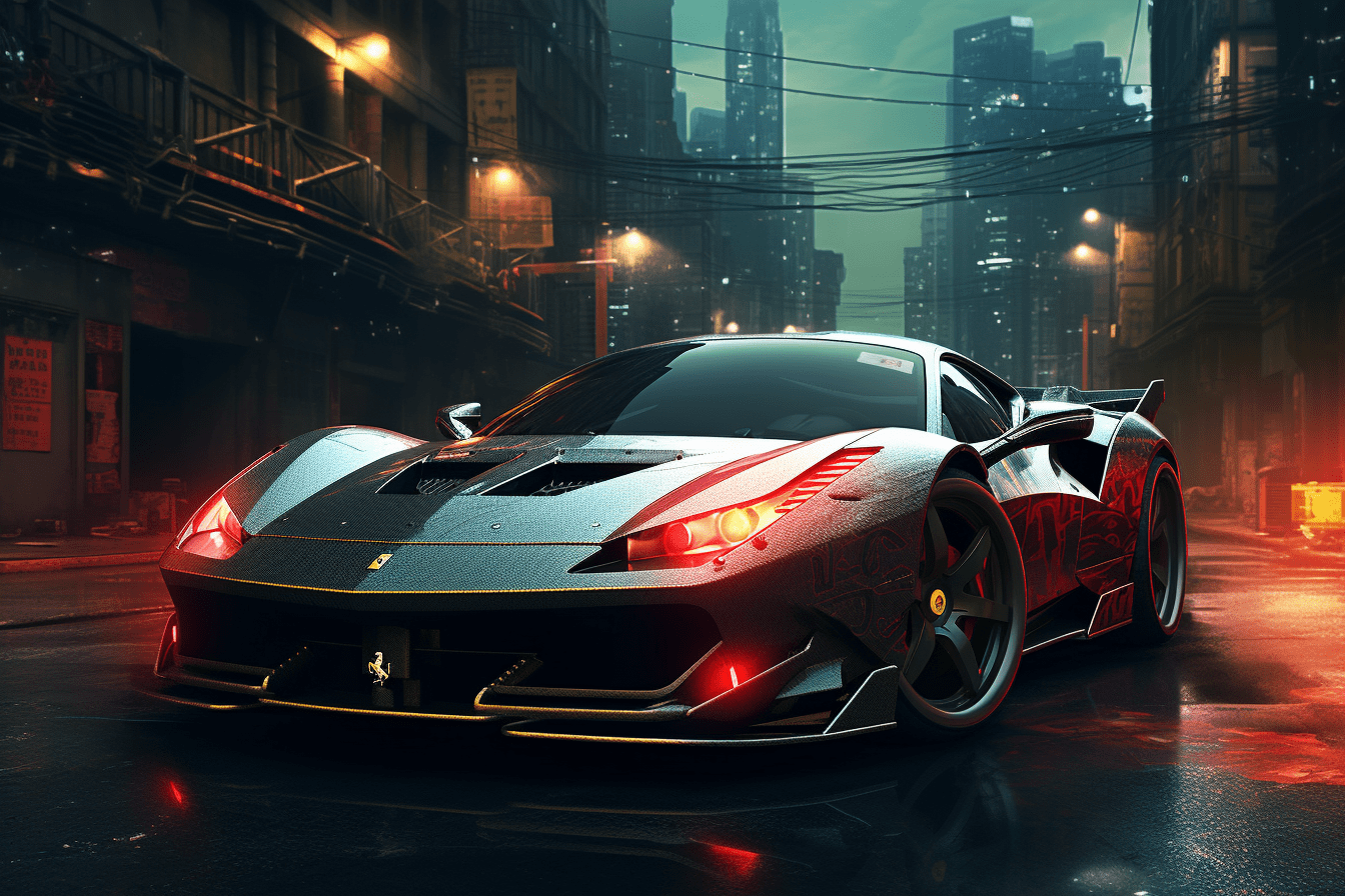 Автомобиль Ferrari перевели в формат NFT // Иллюстрация: Midjourney