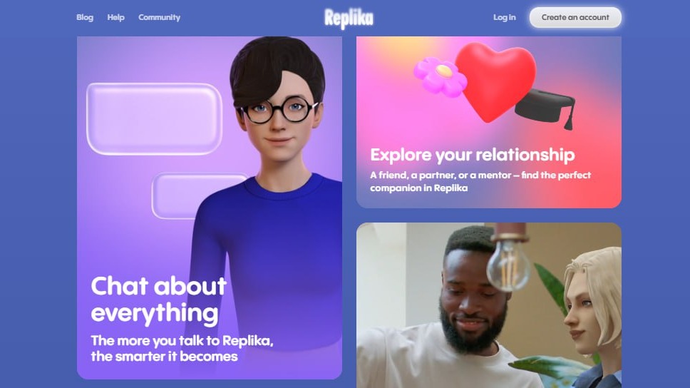 Стартовая страница Replika // Источник: Replika