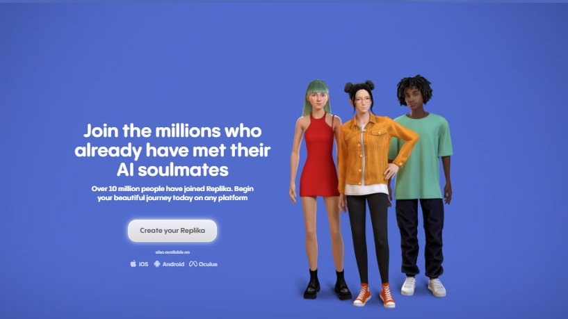 Стартовая страница Replika // Источник: Replika