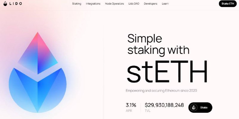 Стартовая страница Lido Finance // Источник: Lido Finance