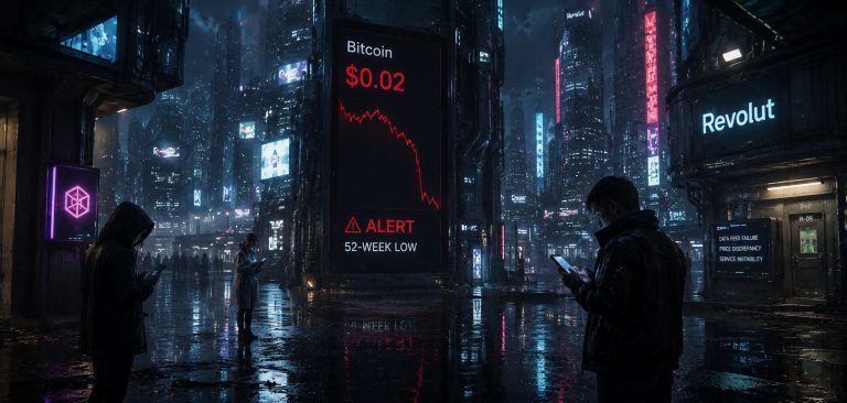 Пользователи Revolut увидели биткоин по 0,02 доллара из-за сбоя