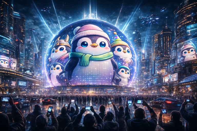 Pudgy Penguins выкупили рекламу на Las Vegas Sphere за полмиллиона долларов