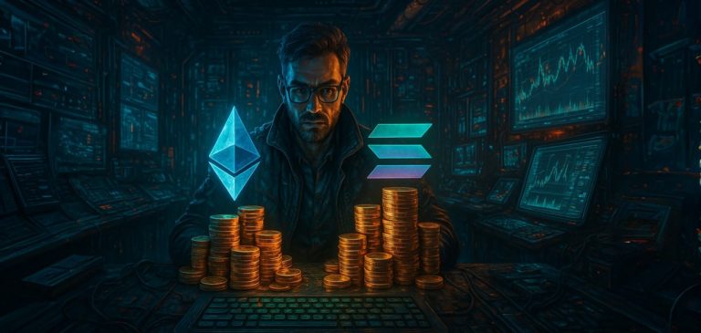 Трейдер превратил $1,02 млн в $26,07 млн за счет сделок с ETH и SOL