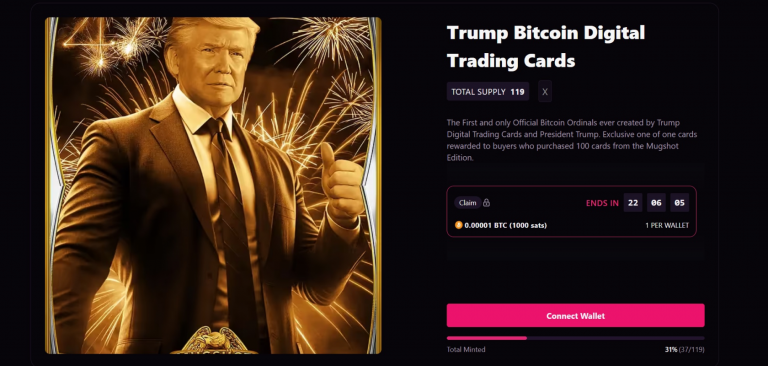 Трамп запустил первую NFT-коллекцию на Bitcoin Ordinals