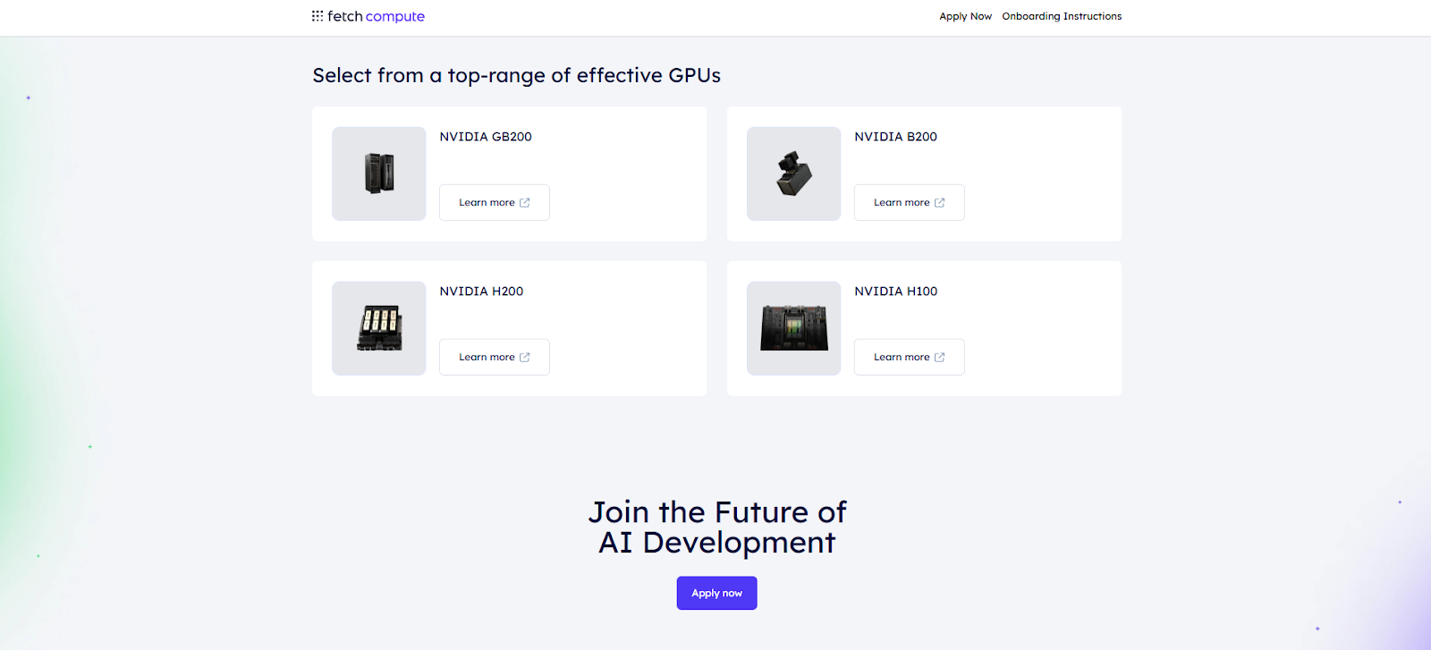Линейка топовых GPU для AI-разработки // Источник: Fetchcompute.ai