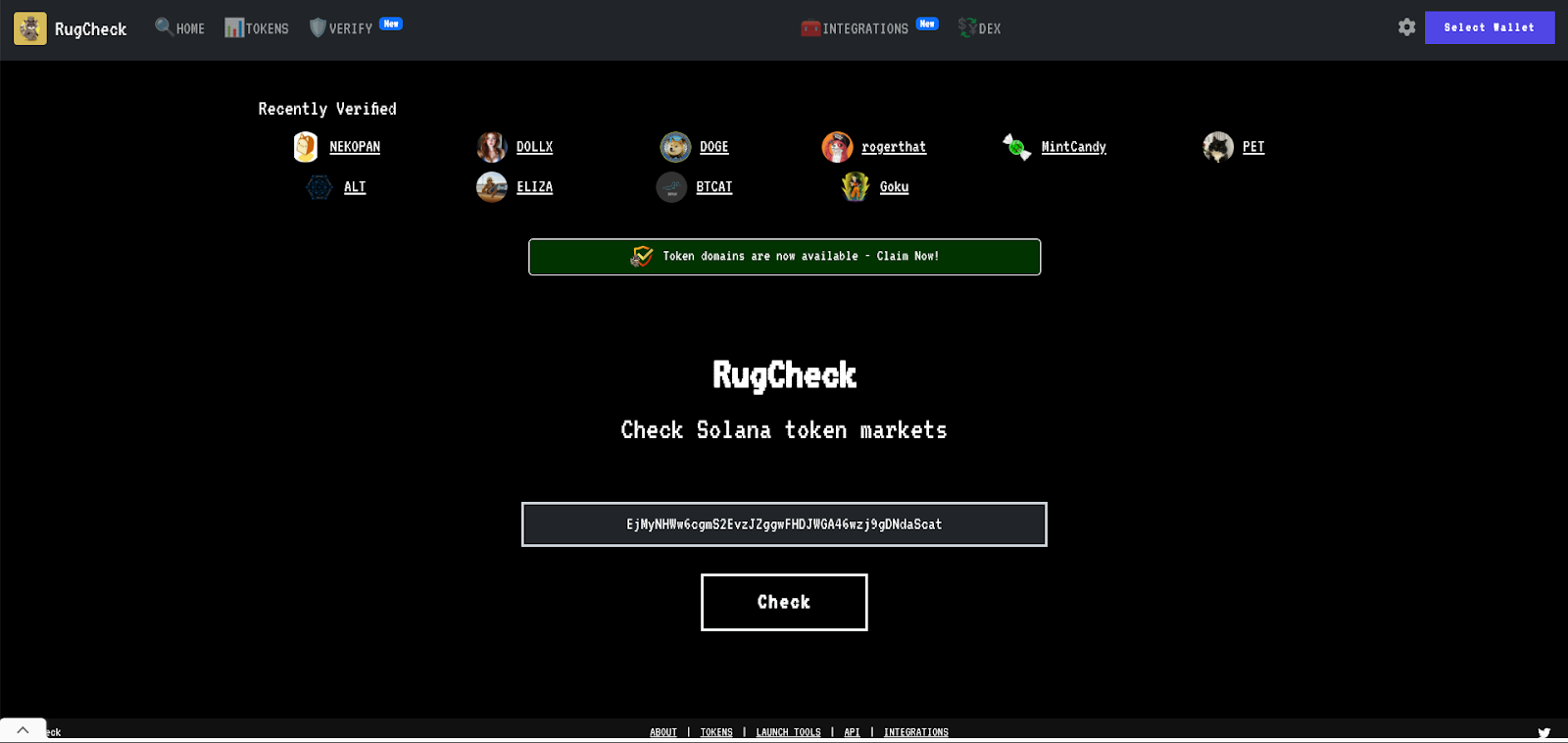 Проверка безопасности токена через RugCheck // Источник: BitBond
