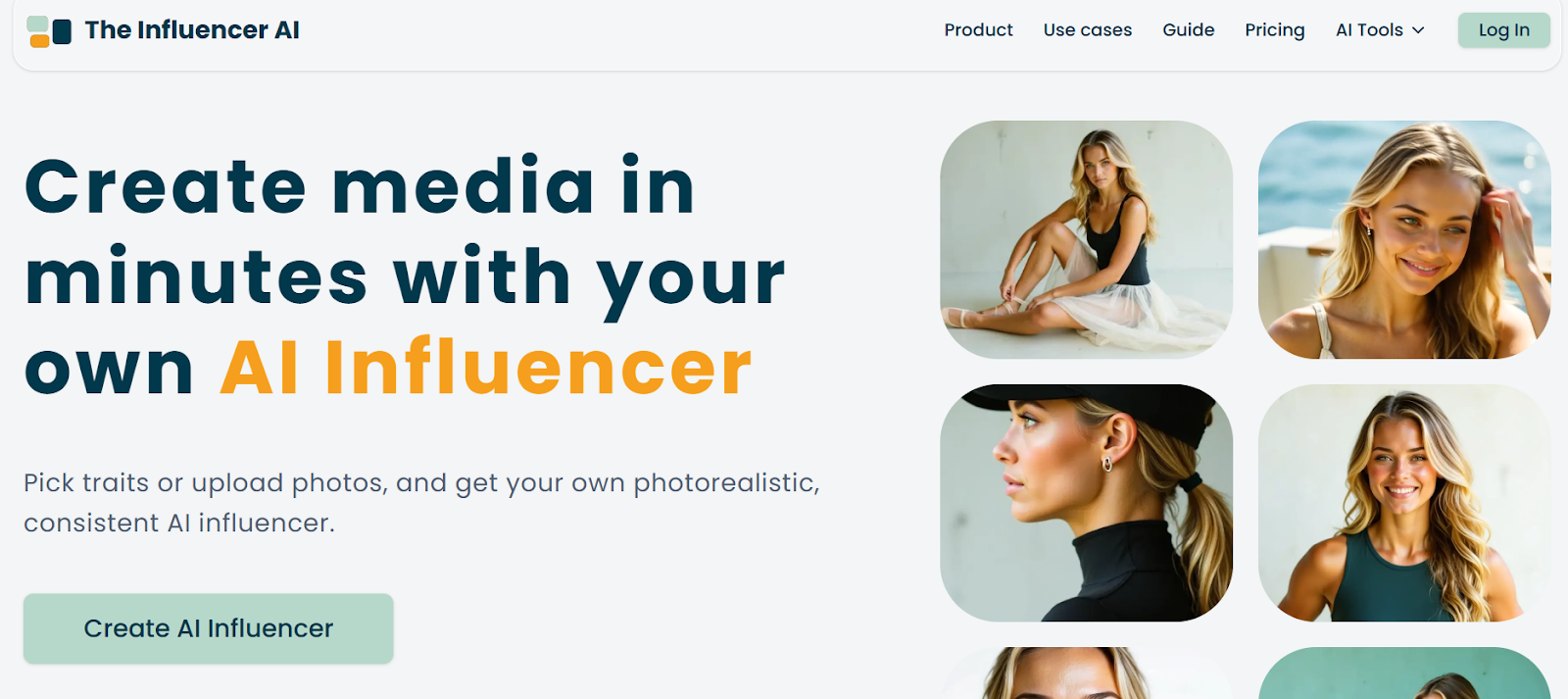 Стартовая страница The Influencer AI // Источник: The Influencer AI