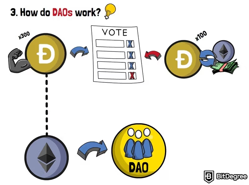 Схема работы DAO // Источник: Bitdegree