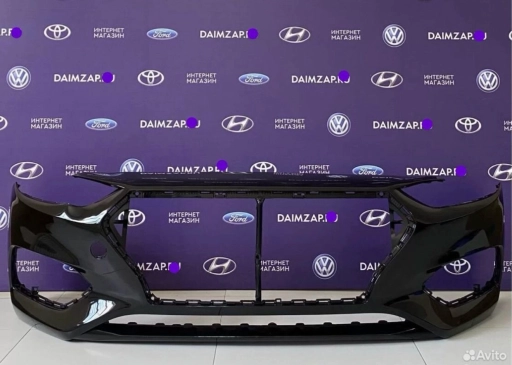 Бампер передний Hyundai Solaris 2017 черный