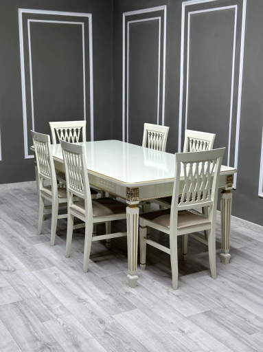 Стол Инфинити раздвижной (бежевый/золотой)