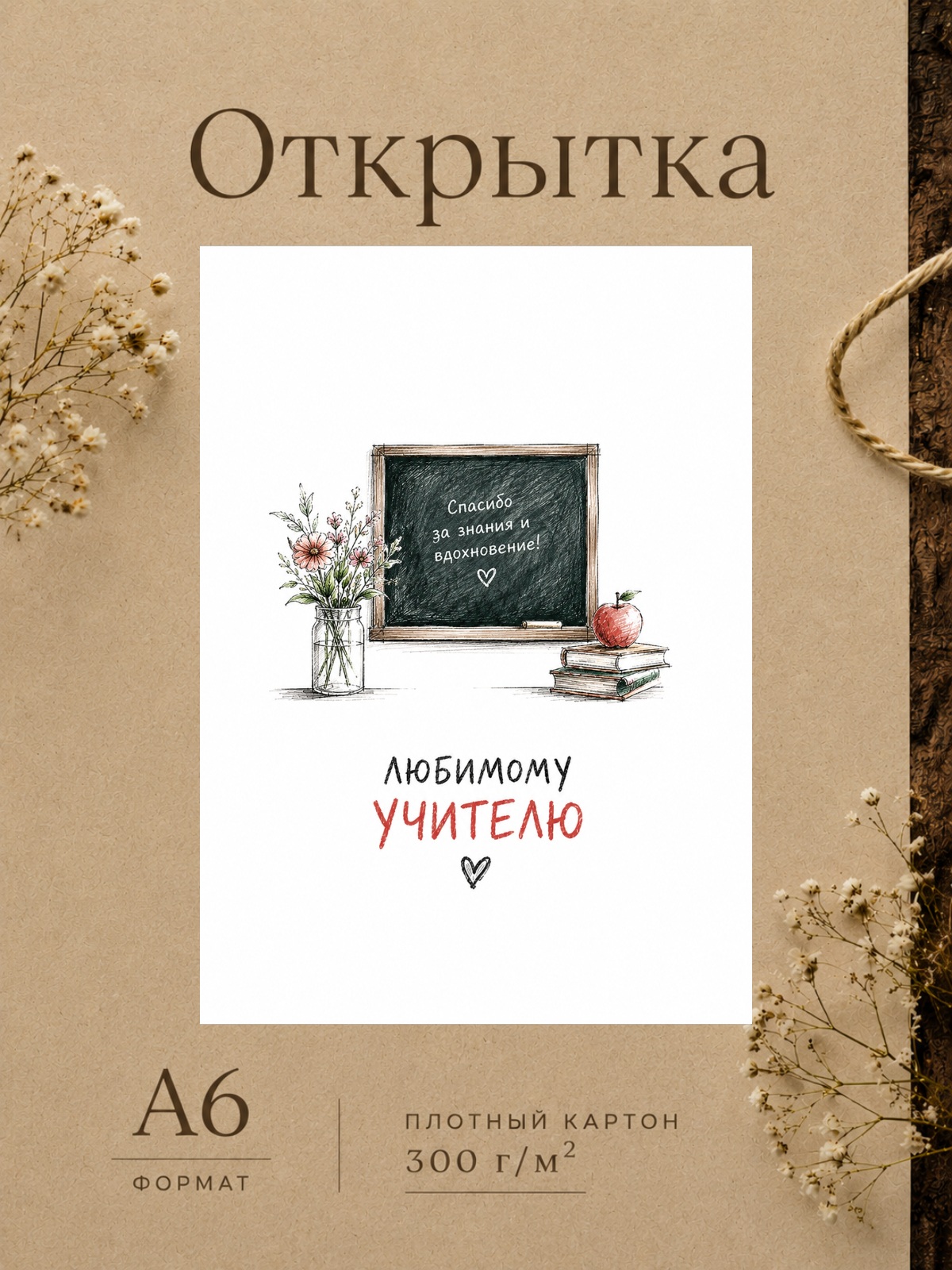 Открытка любимому учителю