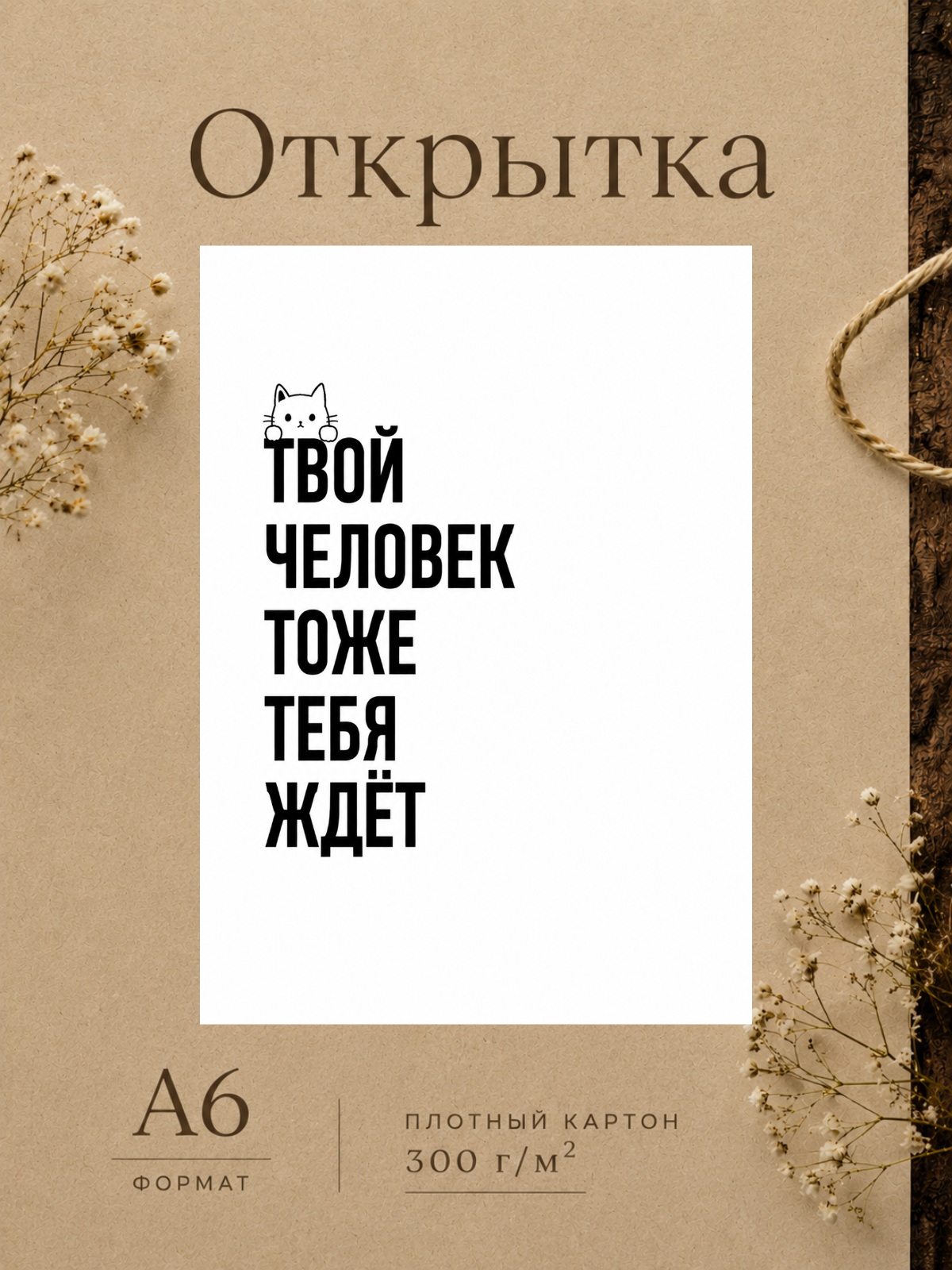 Открытка "Твой человек тоже тебя ждёт"