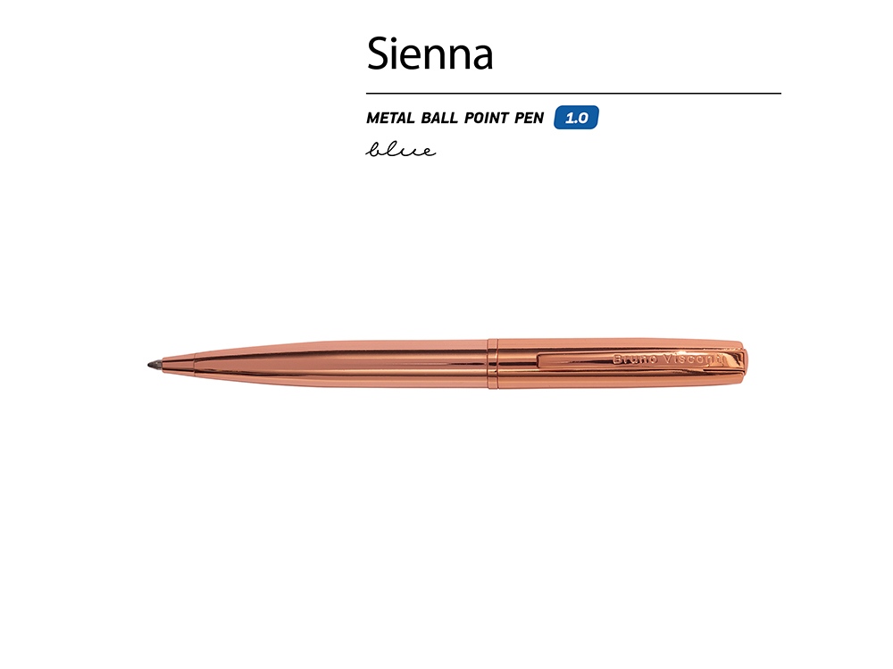 Ручка металлическая шариковая Sienna, софт-тач Ручка металлическая шариковая Sienna, софт-тач