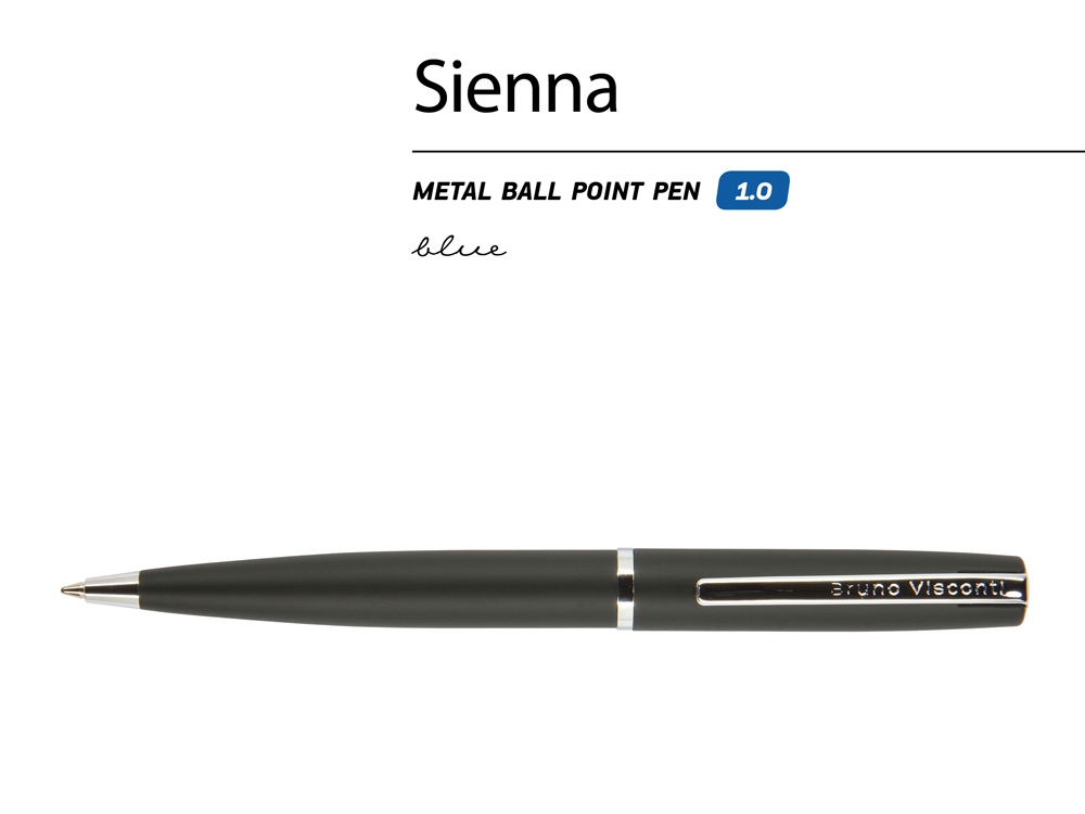 Ручка металлическая шариковая Sienna, софт-тач Ручка металлическая шариковая Sienna, софт-тач
