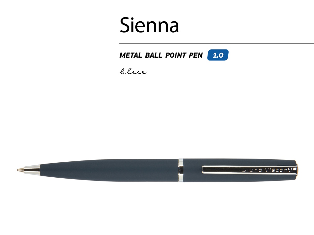Ручка металлическая шариковая Sienna, софт-тач Ручка металлическая шариковая Sienna, софт-тач