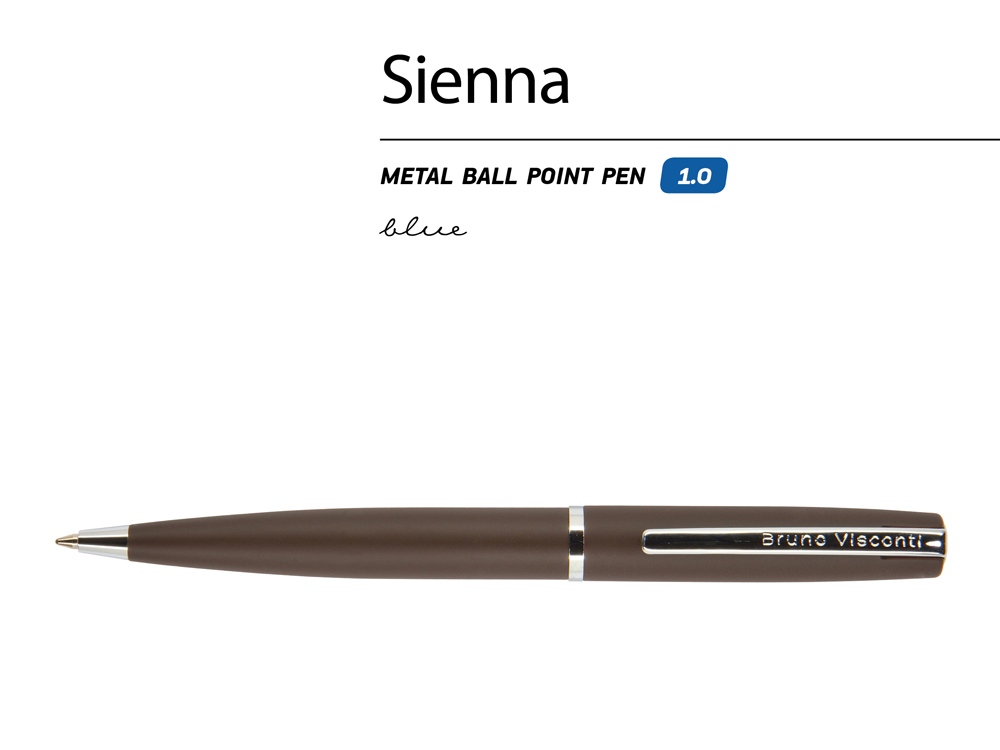 Ручка металлическая шариковая Sienna, софт-тач Ручка металлическая шариковая Sienna, софт-тач