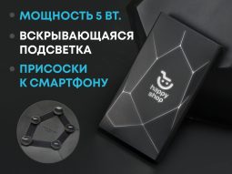 Внешний беспроводной аккумулятор Geo Wireless с подсветкой лого, 5000 mAh Внешний беспроводной аккумулятор Geo Wireless с подсветкой лого, 5000 mAh