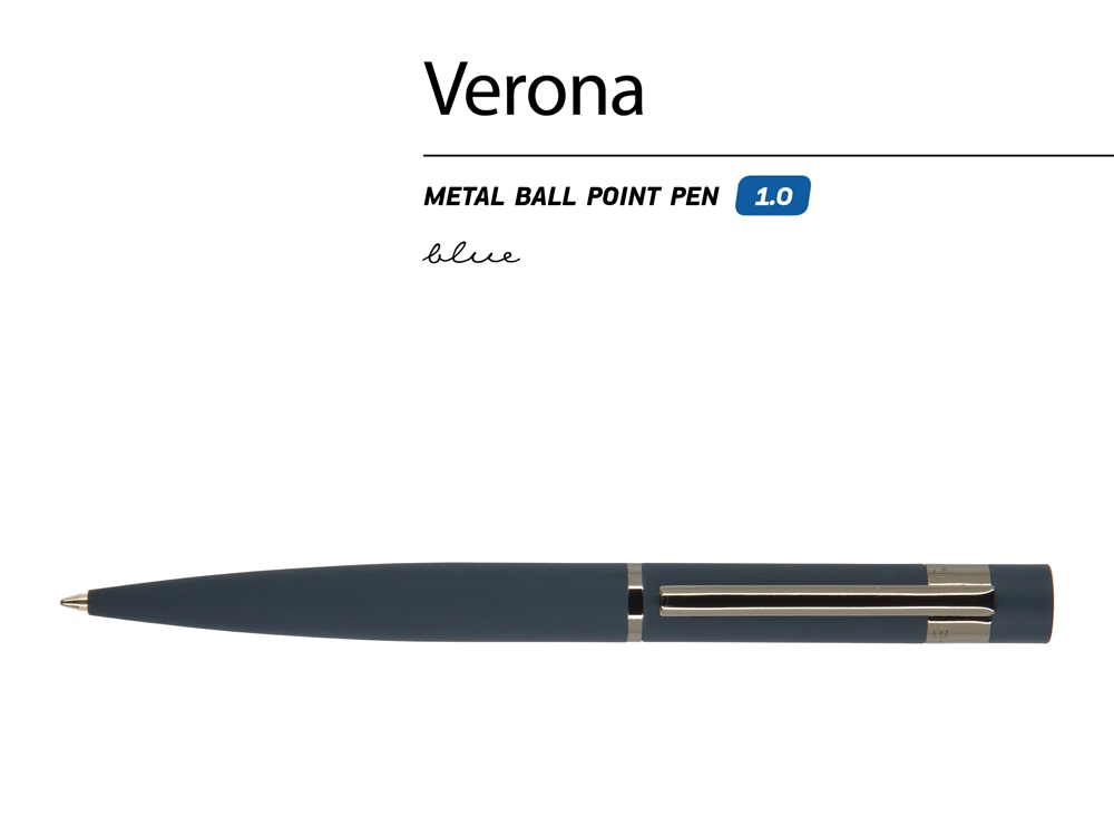 Ручка металлическая шариковая Verona, софт-тач