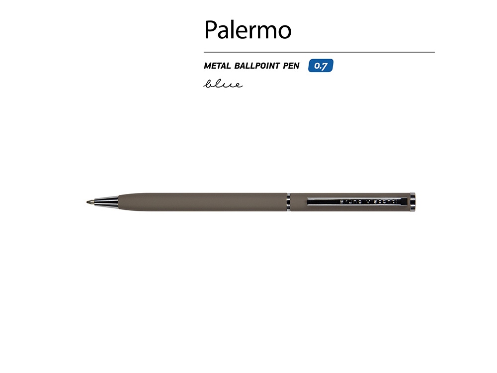 Ручка металлическая шариковая Palermo, софт-тач Ручка металлическая шариковая Palermo, софт-тач