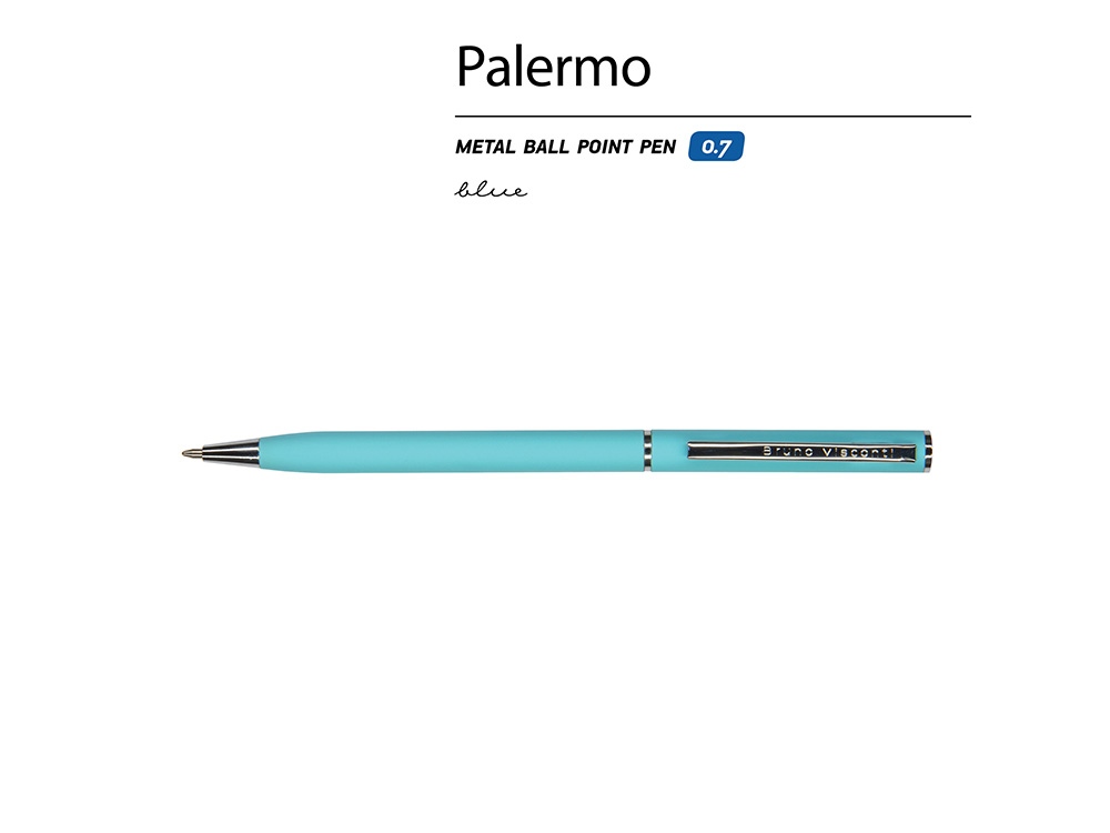 Ручка металлическая шариковая Palermo, софт-тач Ручка металлическая шариковая Palermo, софт-тач