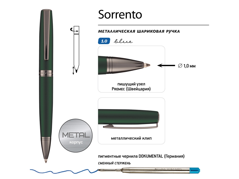 Ручка металлическая шариковая Sorento